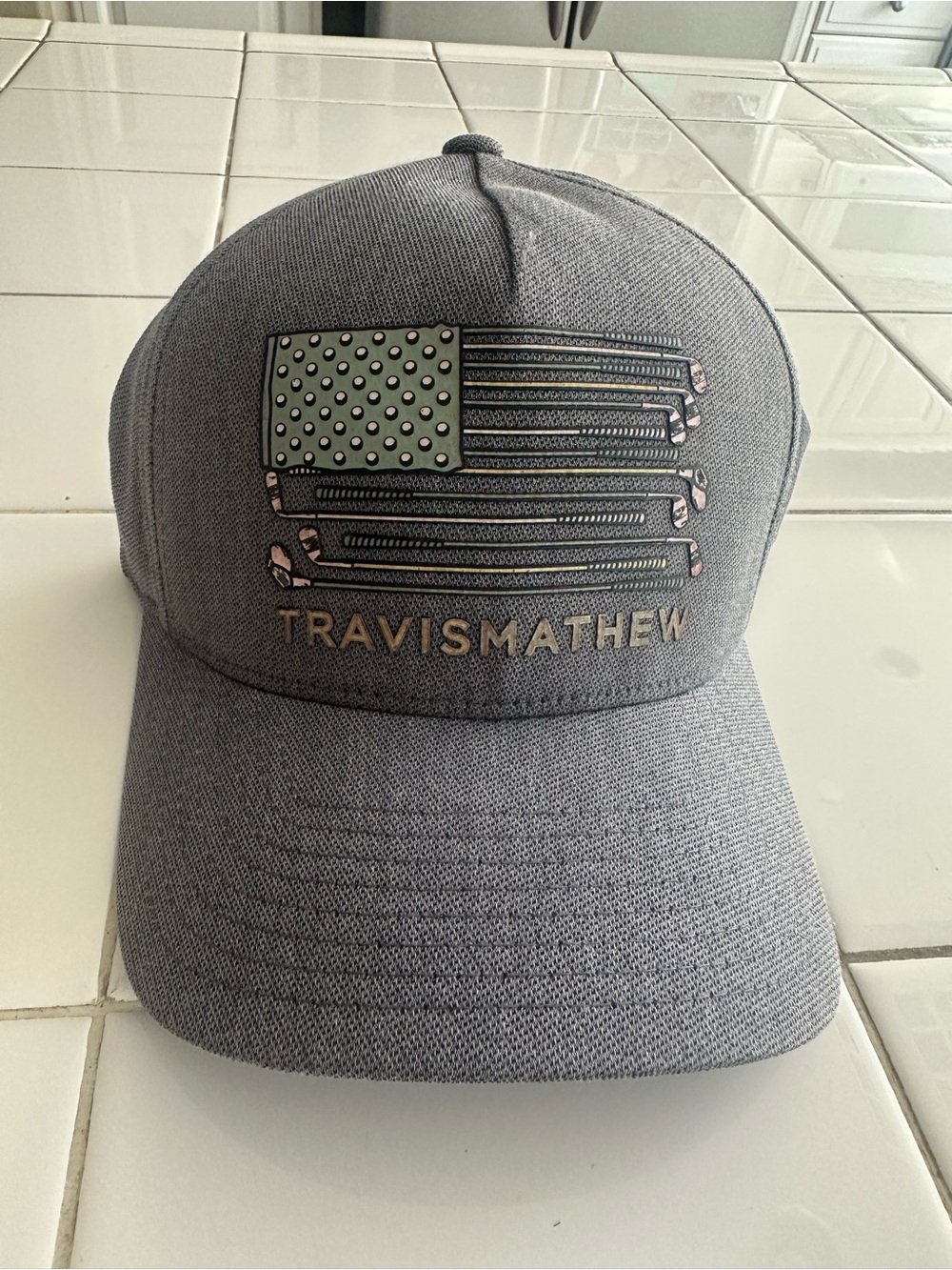 TravisMathew Grey Flag Logo Golf Cap